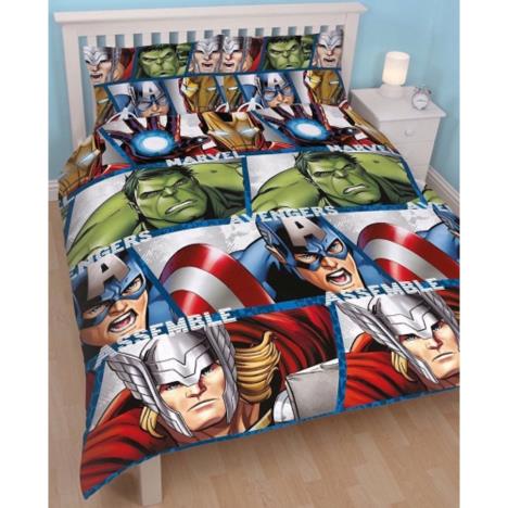 Marvel Avengers Shield Reversible Double Duvet Cover Bedding Set Extra Image 2